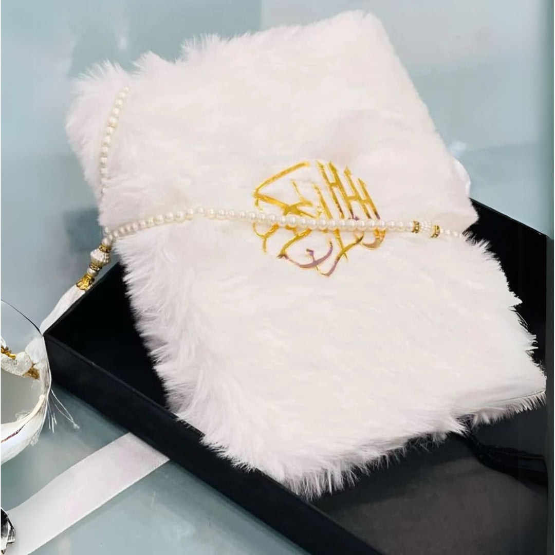 Fur Quran Pak with Tasbih - white